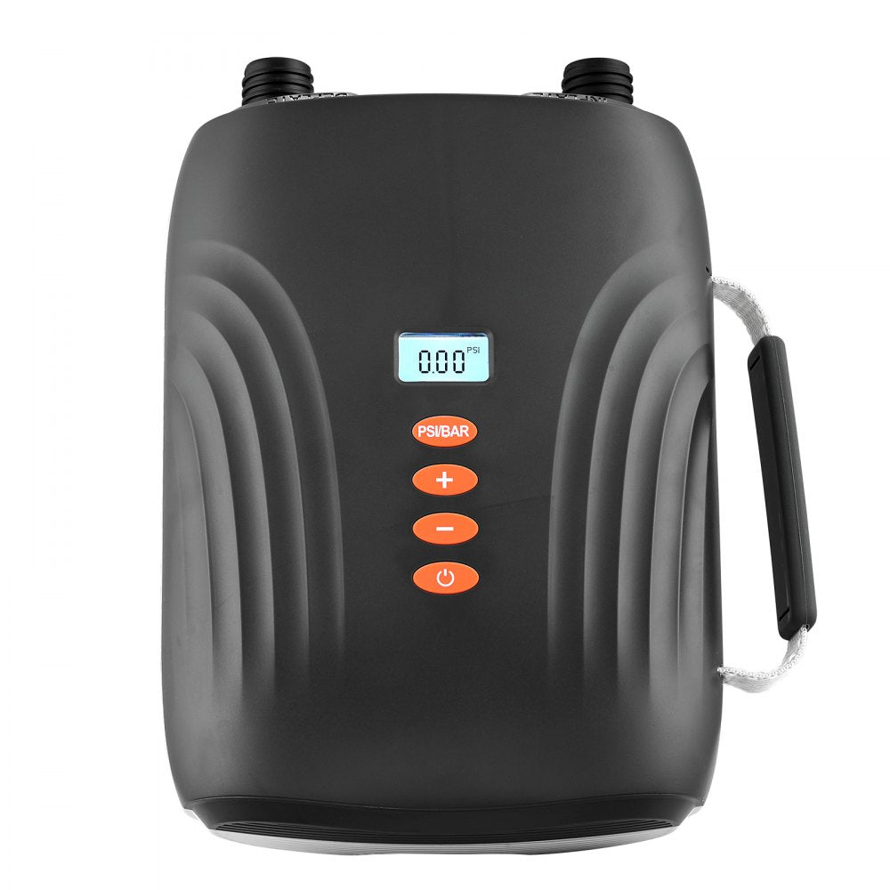 VEVOR 20PSI Paddle Board Pump, Rechargeable Battery-Powered, Dual Stage Inflation & Deflation SUP Air Pump with Auto-Off Function and 12V DC Car Connector, Ideal for Inflatable Boats, Tent & Mattress