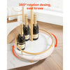 VEVOR Bar Cart, 3 Tiers Home Kitchen Serving Carts, Modern Round Rolling Utility Station on Wheels, Mobile Drink Beverage Trolley w/ Wooden Shelf, Wine Rack, Glass Holder, for Living Dining Room, Gold