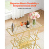 VEVOR Bar Cart, 3 Tiers Home Kitchen Serving Carts, Modern Rolling Utility Station on Wheels, Drink Beverage Trolley with Tempered Glass Shelves, Wine Rack, Glass Holder, for Living Dining Room, Gold