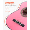 VEVOR Classical Guitar, 30 Inch, Wood Classical Guitar Starter Kit for Beginners, with Nylon Strings, Gig Bag, Strap, Tuner, Extra Strings, Picks, Capo, Basswood, for Kids Girls Boys Students, Pink