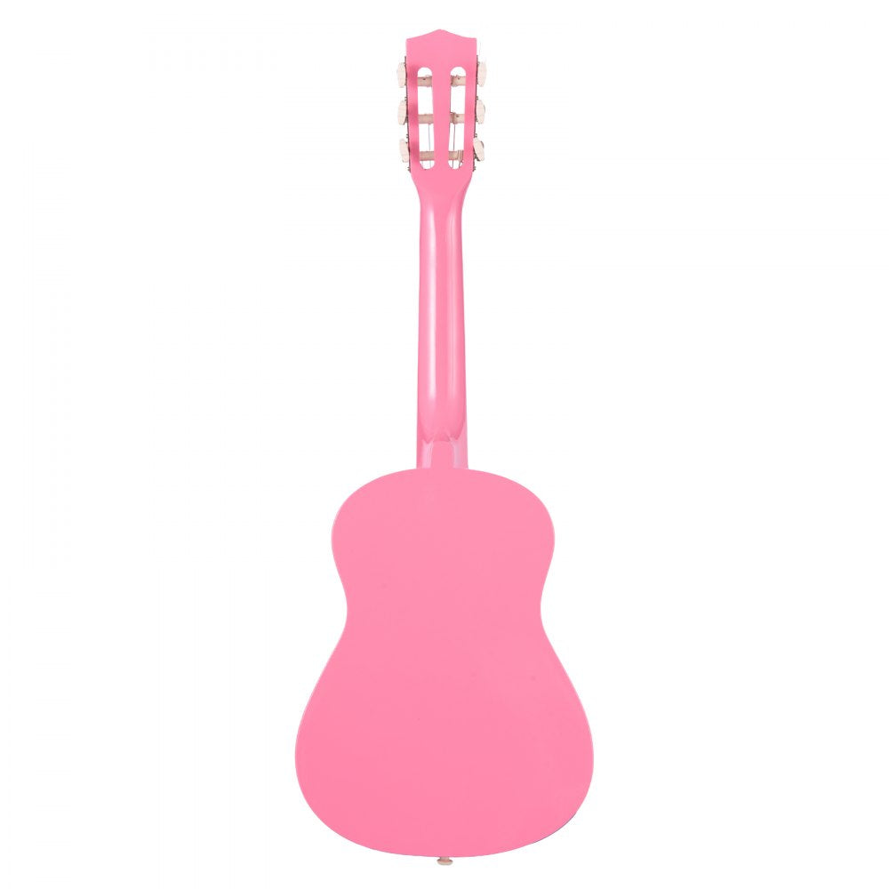 VEVOR Classical Guitar, 30 Inch, Wood Classical Guitar Starter Kit for Beginners, with Nylon Strings, Gig Bag, Strap, Tuner, Extra Strings, Picks, Capo, Basswood, for Kids Girls Boys Students, Pink