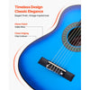 VEVOR Classical Guitar, 30 Inch, Wood Classical Guitar Starter Kit for Beginners, with Nylon Strings, Gig Bag, Strap, Tuner, Extra Strings, Picks, Capo, Basswood, for Kids Girls Boys Students, Blue