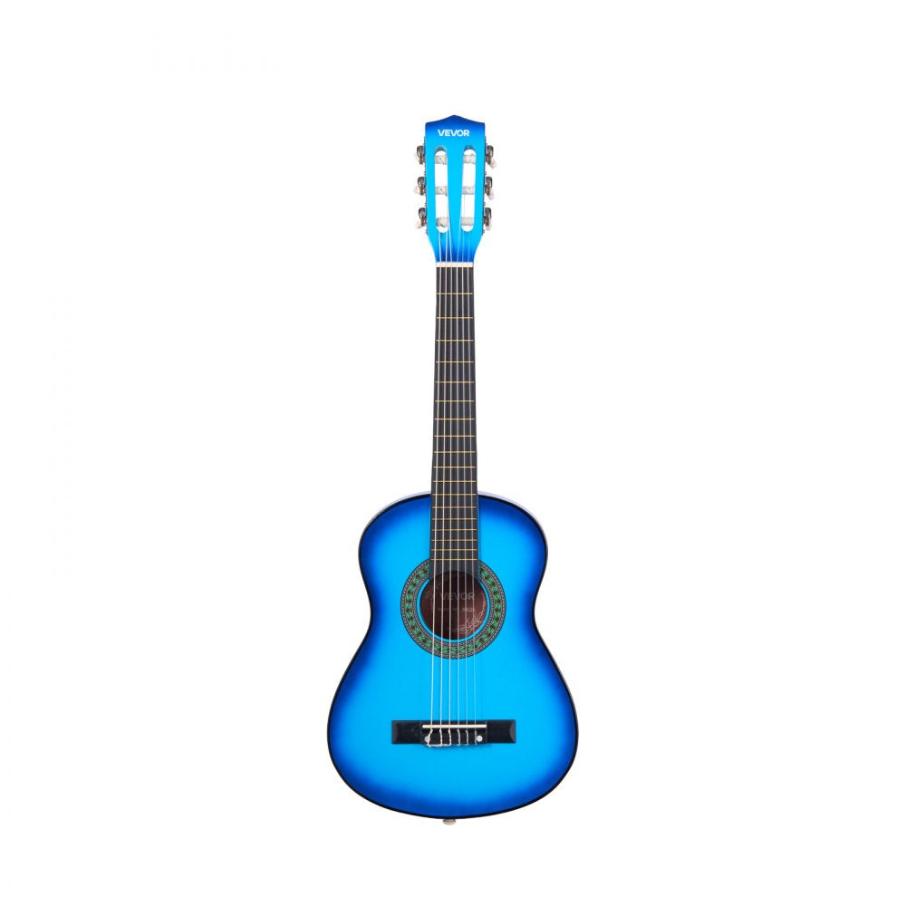 VEVOR Classical Guitar, 30 Inch, Wood Classical Guitar Starter Kit for Beginners, with Nylon Strings, Gig Bag, Strap, Tuner, Extra Strings, Picks, Capo, Basswood, for Kids Girls Boys Students, Blue
