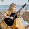 VEVOR Classical Guitar, 38 Inch, Wood Classical Guitar Starter Kit for Beginners, with Nylon Strings, Gig Bag, Strap, Tuner, Extra Strings, Picks, Capo, Basswood, for Teenagers Adults Students, Black