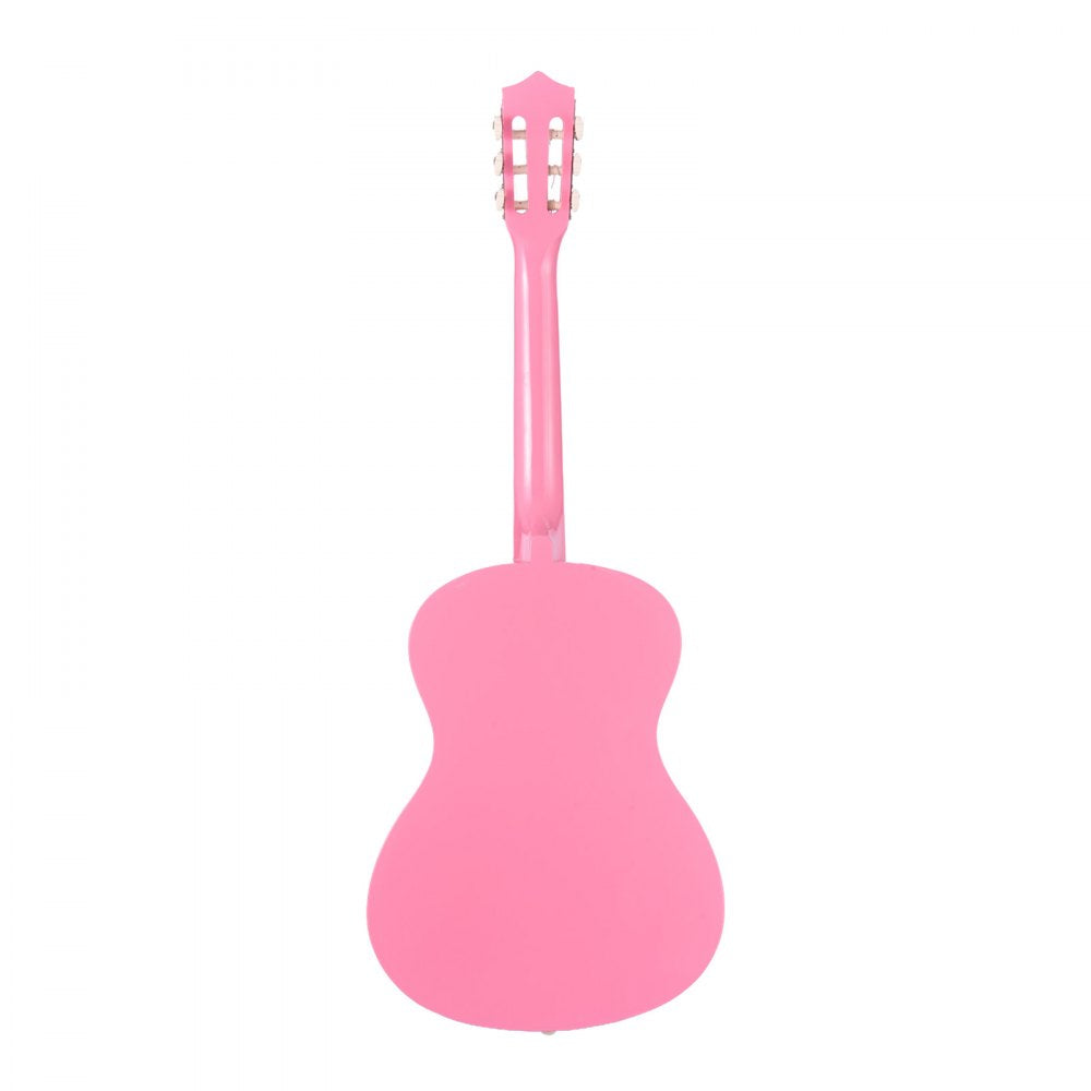 VEVOR Classical Guitar, 38 Inch, Wood Classical Guitar Starter Kit for Beginners, with Nylon Strings, Gig Bag, Strap, Tuner, Extra Strings, Picks, Capo, Basswood, for Teenagers Adults Students, Pink