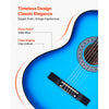 VEVOR Classical Guitar, 38 Inch, Wood Classical Guitar Starter Kit for Beginners, with Nylon Strings, Gig Bag, Strap, Tuner, Extra Strings, Picks, Capo, Basswood, for Teenagers Adults Students, Blue