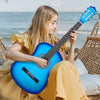 VEVOR Classical Guitar, 38 Inch, Wood Classical Guitar Starter Kit for Beginners, with Nylon Strings, Gig Bag, Strap, Tuner, Extra Strings, Picks, Capo, Basswood, for Teenagers Adults Students, Blue