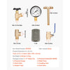 VEVOR 1" x 11" Well Pressure Tank Tee Kit, with 30/50PSI Switch, 8-Pieces Pure Brass Pressure Tank Installation Kit for Water Well, 1 in Gate Valve Included, Fit Most tanks with Diameter up to 16 in