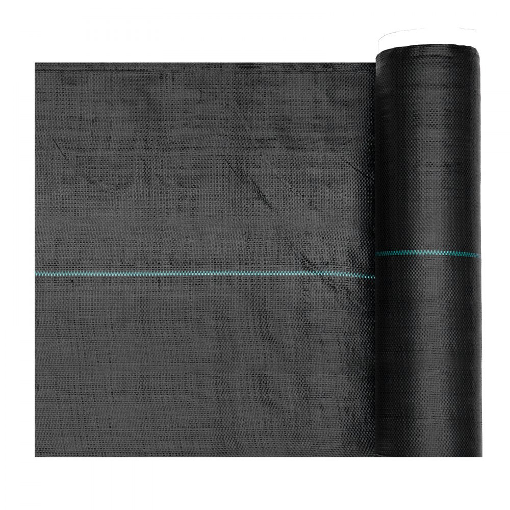 VEVOR Weed Barrier Fabric Heavy Duty, 1.3x100FT 3.2oz Landscape Fabric, Woven Weed Blocker Fabrics, Garden Fabrics Weeds Barrier, Weeds Control Ground Cover, Geotextile Webbing, Gardening Mat, Black