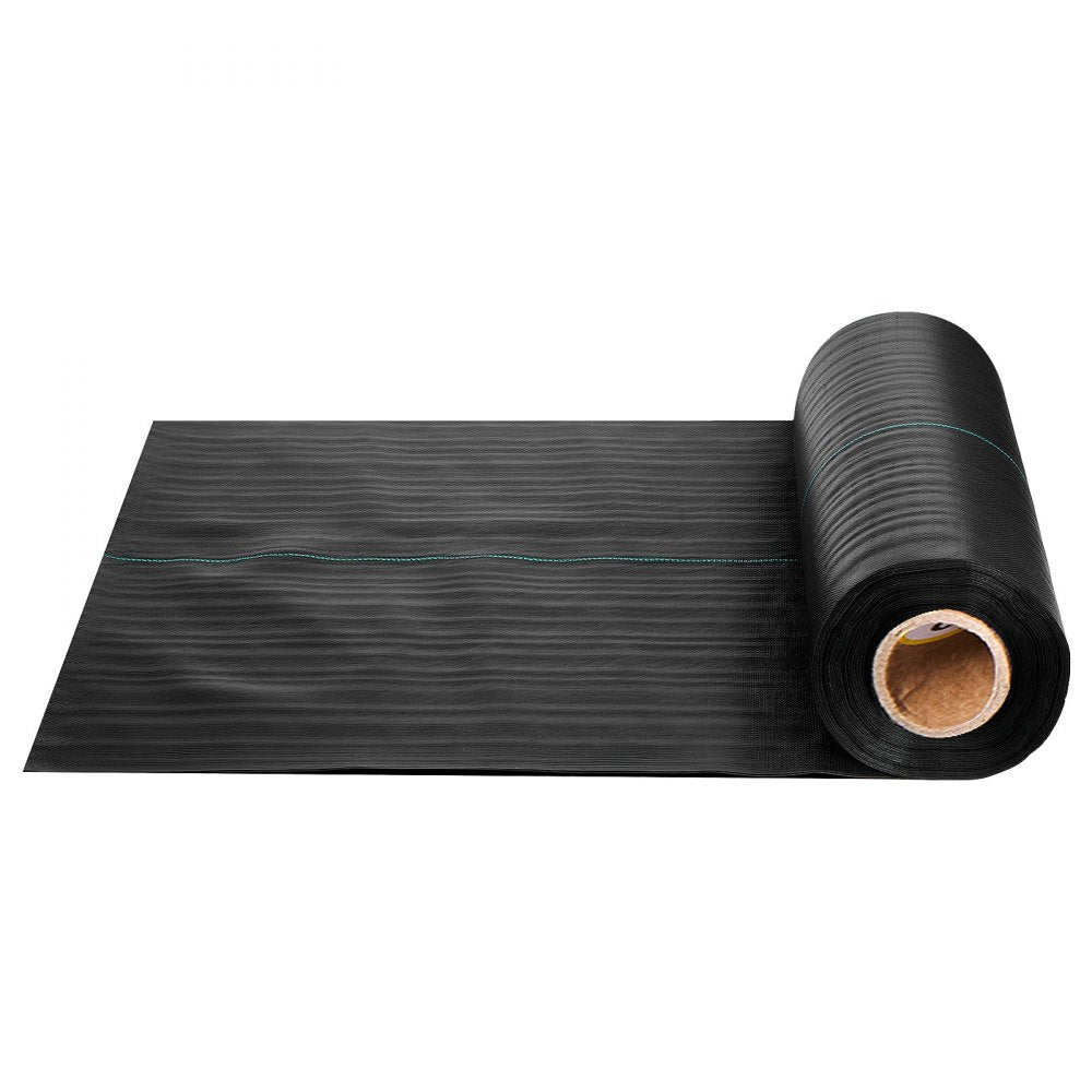 VEVOR Weed Barrier Fabric Heavy Duty, 1.3x100FT 3.2oz Landscape Fabric, Woven Weed Blocker Fabrics, Garden Fabrics Weeds Barrier, Weeds Control Ground Cover, Geotextile Webbing, Gardening Mat, Black