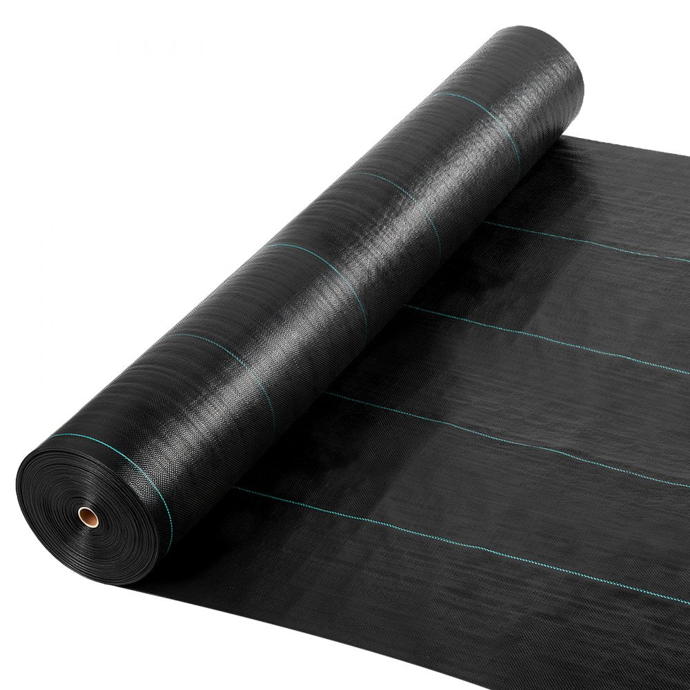 VEVOR Weed Barrier Fabric Heavy Duty, 13x115FT 3.5oz Landscape Fabric, Woven Weed Blocker Fabrics, Garden Fabrics Weeds Barrier, Weeds Control Ground Cover, Geotextile Webbing, Gardening Mat, Black