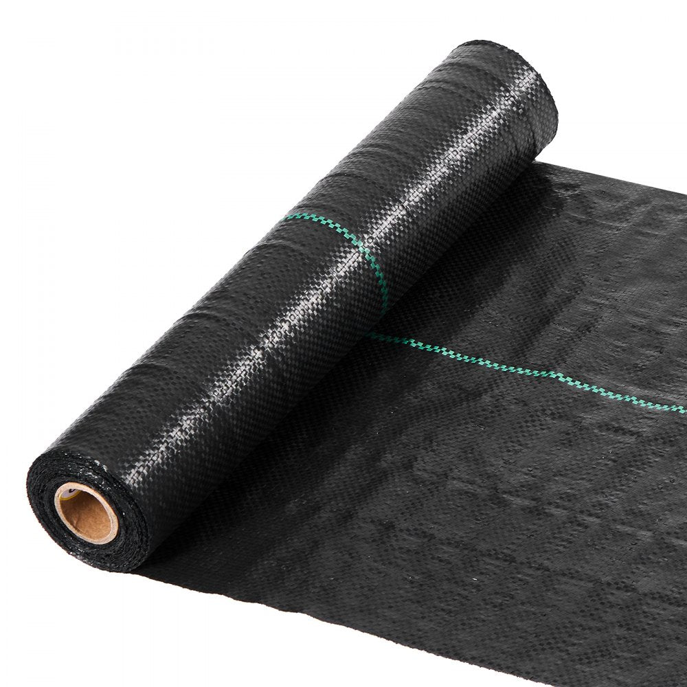 VEVOR Weed Barrier Fabric Heavy Duty, 1.4x50FT 3.2oz Landscape Fabric, Woven Weed Blocker Fabrics, Garden Fabrics Weeds Barrier, Weeds Control Ground Cover, Geotextile Webbing, Gardening Mat, Black