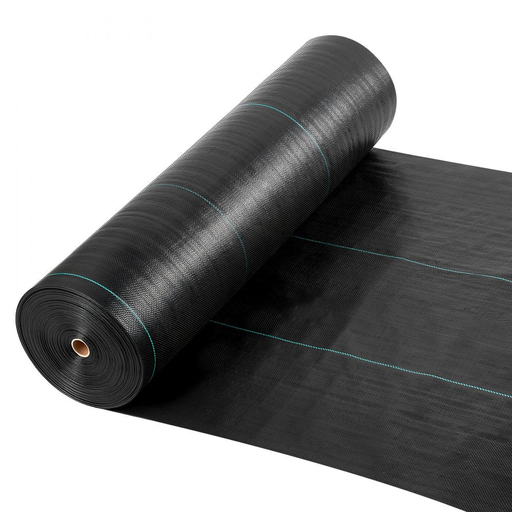 VEVOR Weed Barrier Fabric Heavy Duty, 6x250FT 5oz Landscape Fabric, Woven Weed Blocker Fabrics, Garden Fabrics Weeds Barrier, Weeds Control Ground Cover, Geotextile Webbing, Gardening Mat, Black