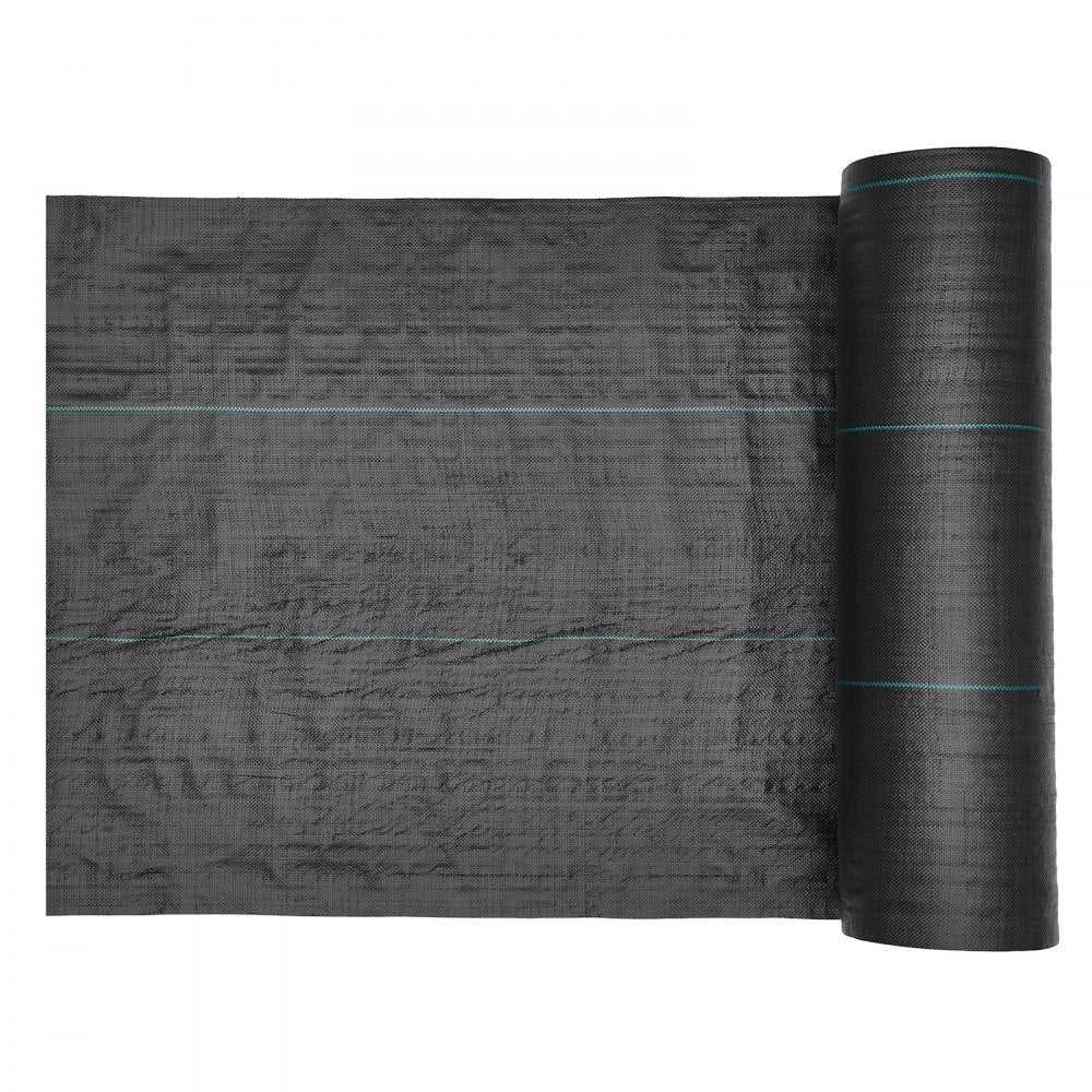 VEVOR Weed Barrier Fabric Heavy Duty, 6x250FT 5oz Landscape Fabric, Woven Weed Blocker Fabrics, Garden Fabrics Weeds Barrier, Weeds Control Ground Cover, Geotextile Webbing, Gardening Mat, Black