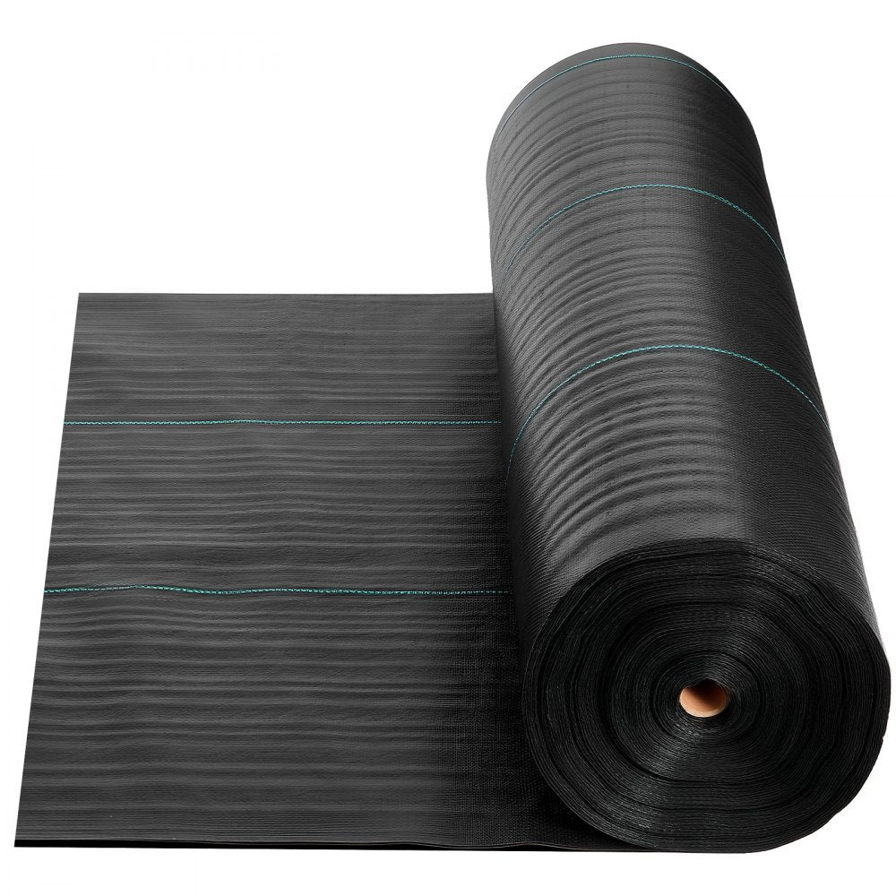 VEVOR Weed Barrier Fabric Heavy Duty, 6x250FT 5oz Landscape Fabric, Woven Weed Blocker Fabrics, Garden Fabrics Weeds Barrier, Weeds Control Ground Cover, Geotextile Webbing, Gardening Mat, Black