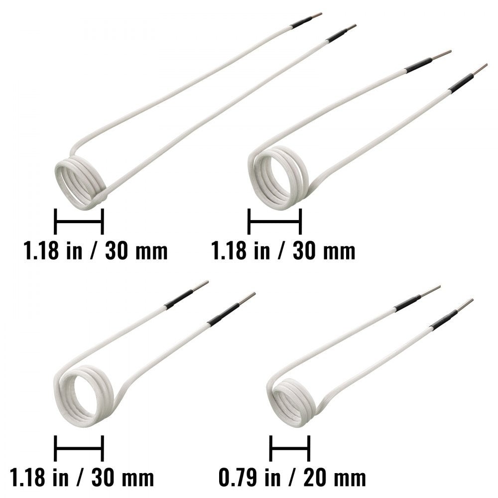 VEVOR Induction Heater Coil Kit 8PCS Most Used Induction Heater Coils with Varying Lengths, Heat Resistant Induction Heater Tool with Flexibility and Long Lifespan For Removing Rusty Bolts and Nuts