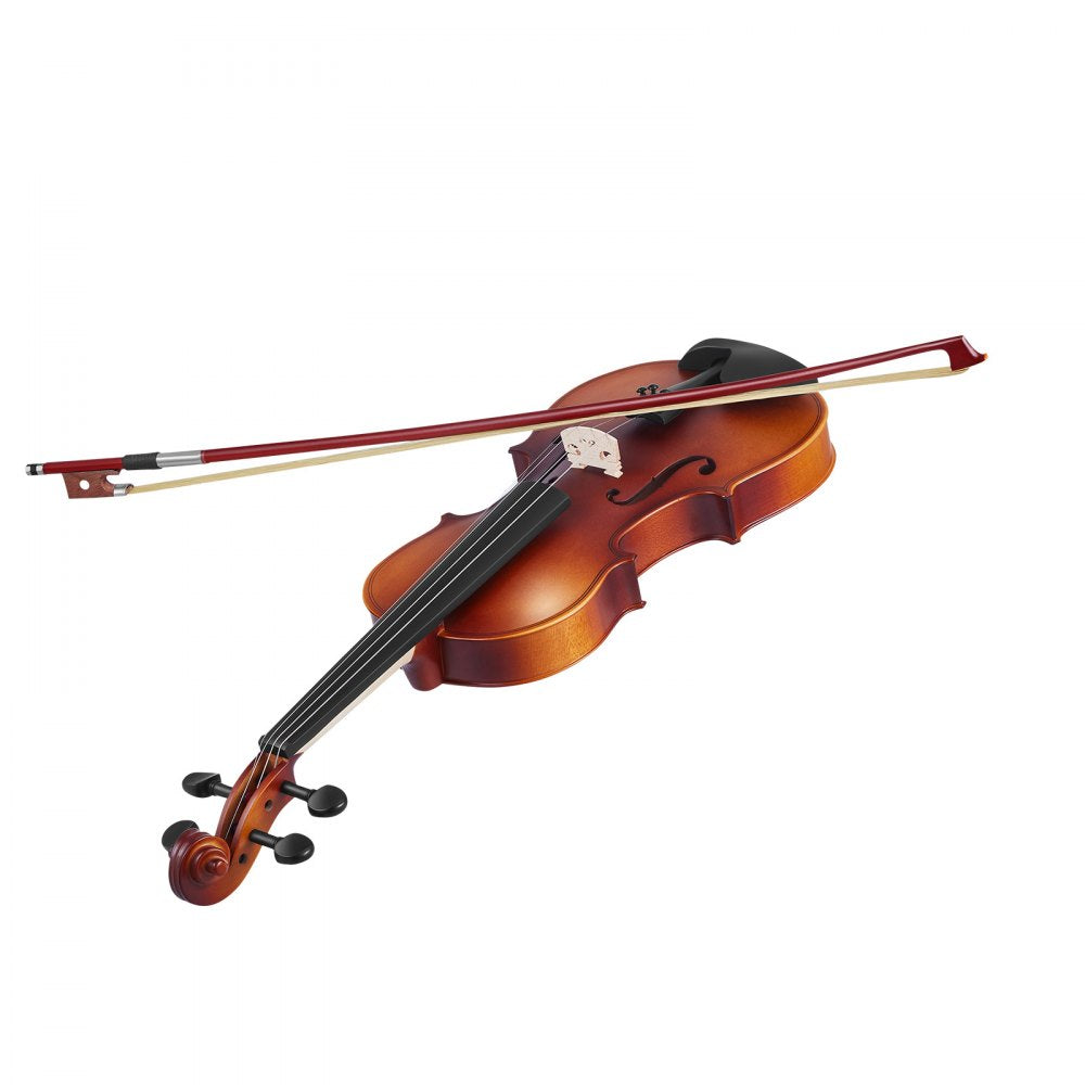 VEVOR Violin 4/4 Full Size for Adults, Violin Fiddle Set for Beginners with Hard Case, Rosin, Bow, Shoulder Rest, Bridge, Tuner and Extra Strings, Professional Musical Instruments for Student (Brown)