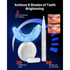 VEVOR Teeth Whitening Kit with LED Light, 32 LED Accelerator Lights, Whitening Strips, Pens and Gel Syringes, U-Shaped Tray, Wireless Portable Kit Fast and Effectively Removes Stubborn Stains