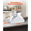 VEVOR Duct Boot, 3-1/4 x 10 x 6 inch Duct End Boot, Galvanized to Round Transition Galvanized Floor Register Tool for Center Ventilation & HVAC System, Easy Installation,Silver (6 in Round Pipe)