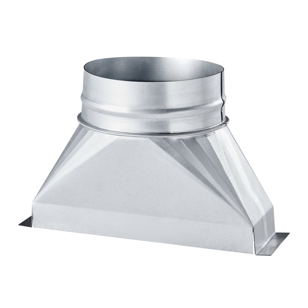 VEVOR Duct Boot, 3-1/4 x 10 x 6 inch Duct End Boot, Galvanized to Round Transition Galvanized Floor Register Tool for Center Ventilation & HVAC System, Easy Installation,Silver (6 in Round Pipe)