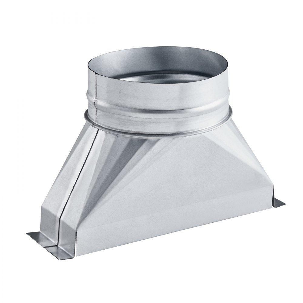 VEVOR Duct Boot, 3-1/4 x 10 x 6 inch Duct End Boot, Galvanized to Round Transition Galvanized Floor Register Tool for Center Ventilation & HVAC System, Easy Installation,Silver (6 in Round Pipe)