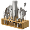VEVOR Cocktail Shaker Set, 13-Piece Stainless Steel Bar Tools with Bamboo Stand, Boston Bartender Kit Accessories | Mixer Spoon, Muddler, Jigger, Strainer, Liquor Pourers, Ice Scoop, Lemon Zester