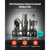 VEVOR Cocktail Shaker Set, 13-Piece Stainless Steel Bar Tools with Bamboo Stand, Boston Bartender Kit | Mixer Spoon, Muddler, Jigger, Strainer, Liquor Pourers, Ice Scoop, Lemon Zester, Gunmetal