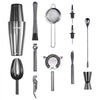 VEVOR Cocktail Shaker Set, 13-Piece Stainless Steel Bar Tools with Bamboo Stand, Boston Bartender Kit | Mixer Spoon, Muddler, Jigger, Strainer, Liquor Pourers, Ice Scoop, Lemon Zester, Gunmetal