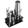 VEVOR Cocktail Shaker Set, 14-Piece Stainless Steel Bar Tools with Acrylic Stand, Boston Bartender Kit Accessories | Mixer Spoon, Muddler, Jiggers, Strainer, Liquor Pourer, Ice Tong, Corkscrew, Silver