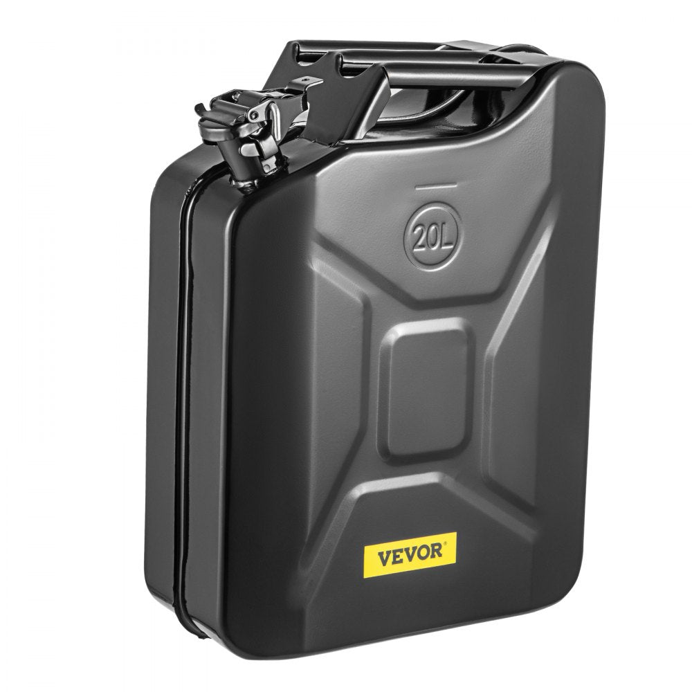 VEVOR Jerry Fuel Can, 5.3 Gallon / 20 L Portable Jerry Gas Can with Flexible Spout System, Rustproof ＆ Heat-resistant Steel Fuel Tank for Cars Trucks Equipment, Black