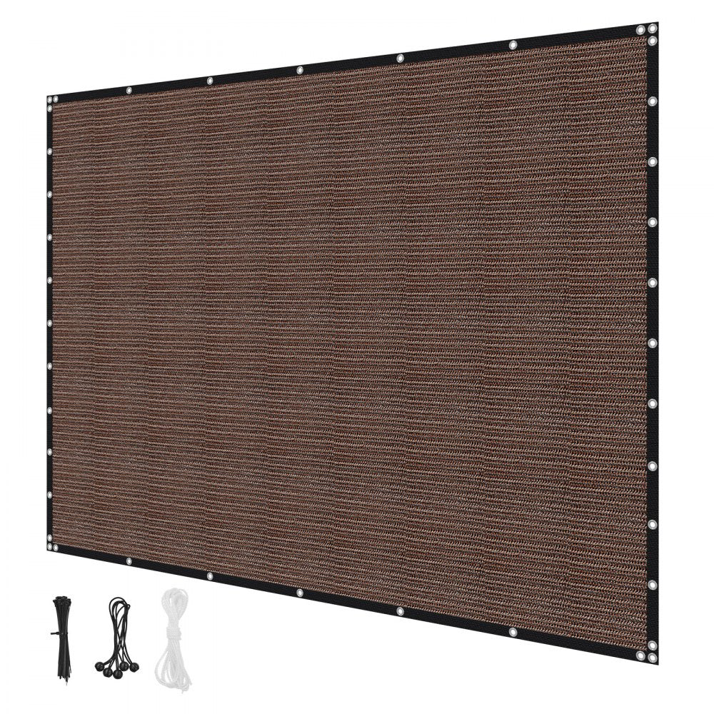 VEVOR 90% Sun Shade Cloth, 10 x 12 ft Pergola Shade Cover with Stainless Steel Grommets, Sun Shades Canopy Privacy Screen with 140 GSM HDPE Material, for Outdoor, Patio, Garden, and Backyard (Brown)