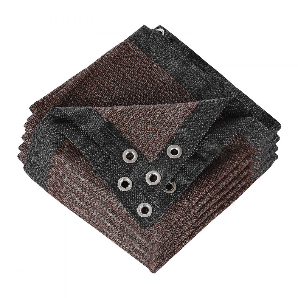 VEVOR 90% Sun Shade Cloth, 10 x 12 ft Pergola Shade Cover with Stainless Steel Grommets, Sun Shades Canopy Privacy Screen with 140 GSM HDPE Material, for Outdoor, Patio, Garden, and Backyard (Brown)