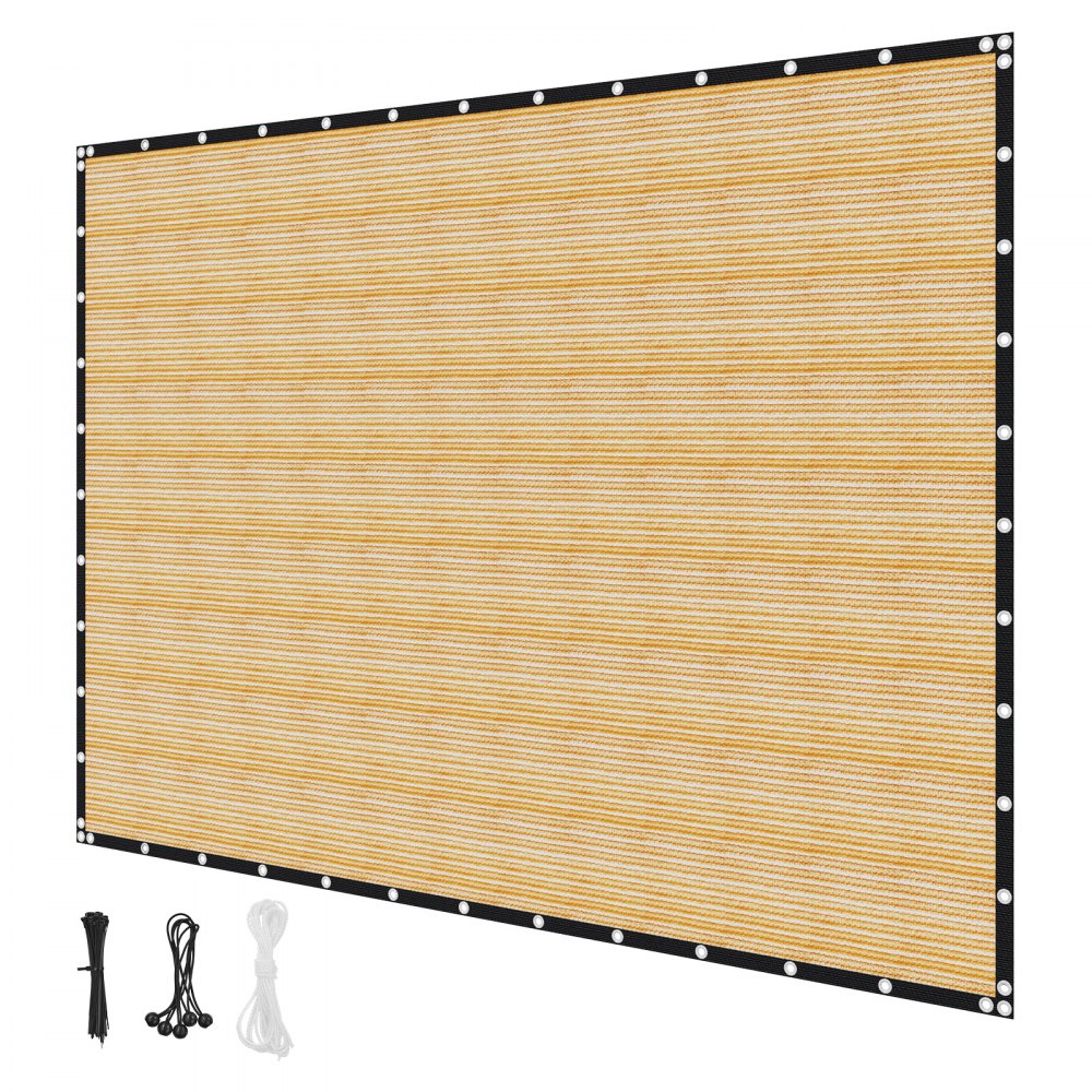 VEVOR 90% Sun Shade Cloth, 12 x 20 ft Pergola Shade Cover with Stainless Steel Grommets, Sun Shades Canopy Privacy Screen with 160 GSM HDPE Material, for Outdoor, Patio, Garden, and Backyard (Beige)
