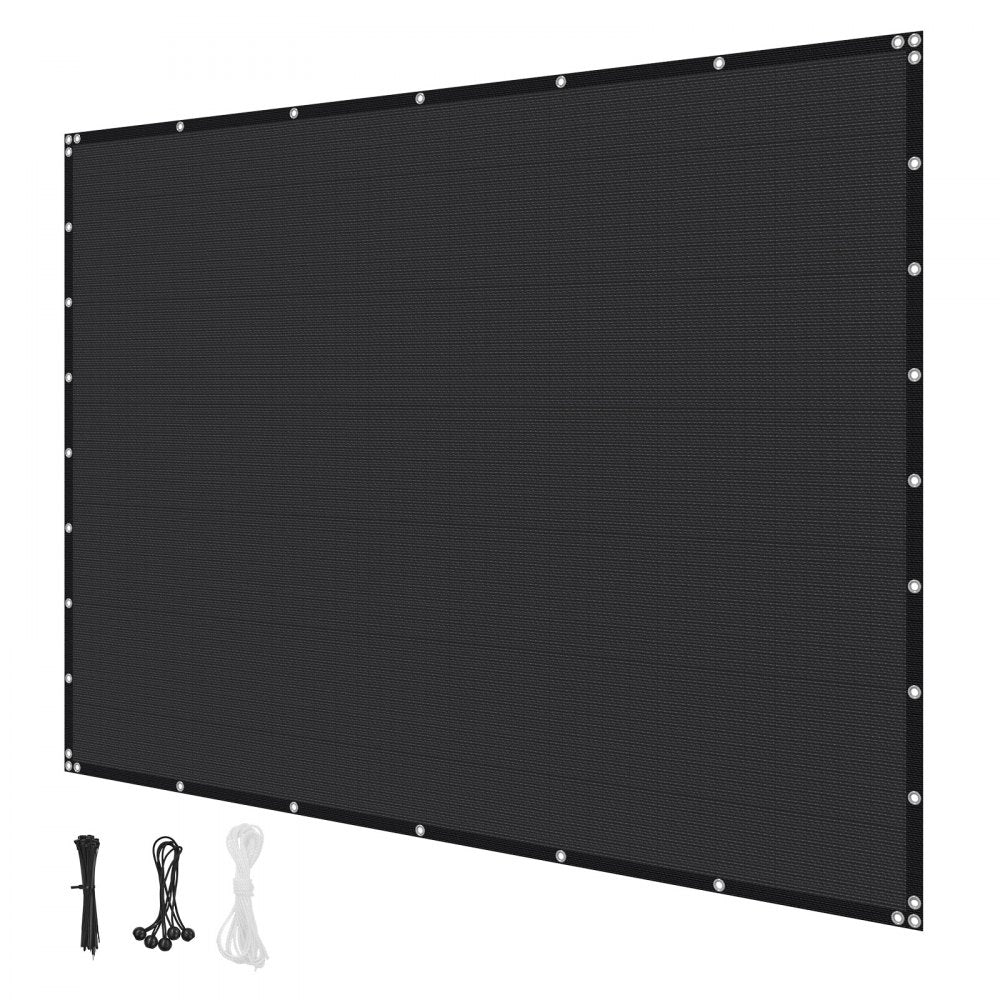 VEVOR 90% Sun Shade Cloth, 8 x 12 ft Pergola Shade Cover with Stainless Steel Grommets, Sun Shades Canopy Privacy Screen with 140 GSM HDPE Material, for Outdoor, Patio, Garden, and Backyard (Black)