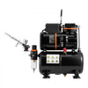 VEVOR Airbrush Kit, 1/6 HP, Air Brush Kit with Air Compressor and Tank, 1 Dual-Action Professional Airbrush with 1 Tip, Hose, Acrylic Paint, 2 Fans, for Cake Decorating, Model Painting, Nail Art