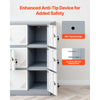 VEVOR 9 Doors Metal Locker, Lockable Steel Storage Cabinet, 66 lbs Loading Capacity, 2 Keys for Each Door, 3 Tiers Employee Lockers for Office, School, Gym, Easy Assembly, 35.4 x 17.7 x 37 in, Gray