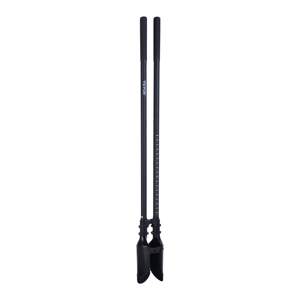 VEVOR Post Hole Digger, Heavy Duty Post Hole Digger with Fiberglass Handle, Manual Hole Digger with Scale Markings and Metal Blade, Post Hole Digger Tool for Digging Gardening and Outdoors, 57.5-Inch