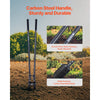 VEVOR Post Hole Digger, Heavy Duty Post Hole Digger with Carbon Steel Handle, Manual Hole Digger with Scale Markings and Metal Blade, Post Hole Digger Tool for Digging Gardening Outdoors, 57.5-Inch