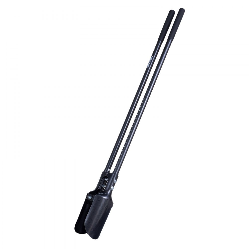 VEVOR Post Hole Digger, Heavy Duty Post Hole Digger with Carbon Steel Handle, Manual Hole Digger with Scale Markings and Metal Blade, Post Hole Digger Tool for Digging Gardening Outdoors, 57.5-Inch