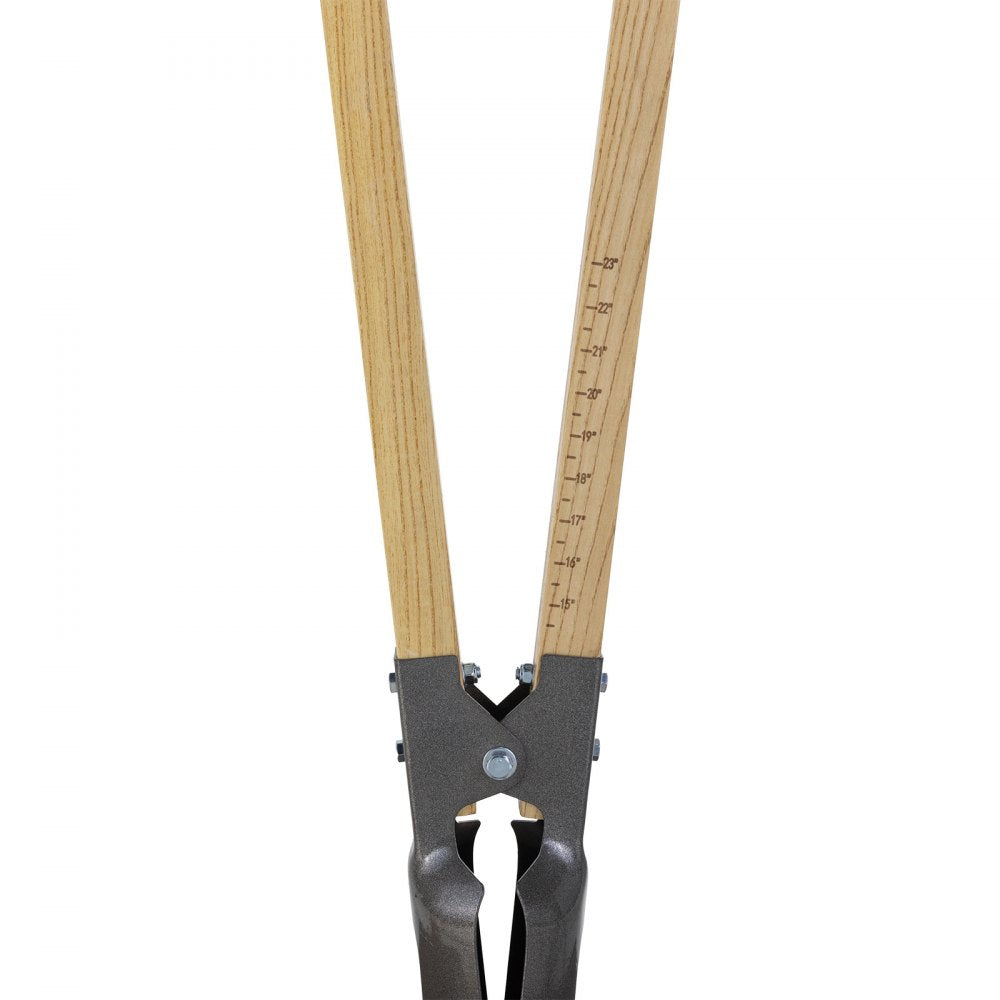 VEVOR Post Hole Digger, Heavy Duty Post Hole Digger with Wood Handle, Manual Hole Digger with Scale Markings and Metal Blade, Post Hole Digger Tool for Digging Yard Work Gardening Outdoors, 57.5-Inch