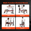 VEVOR Weight Bench, Adjustable Weight Bench for Full Body Workout, 400lbs Exercise Sit up Bench for Home Gym Strength Training, Weight Bench Press with Quick Folding and Fast Adjustment