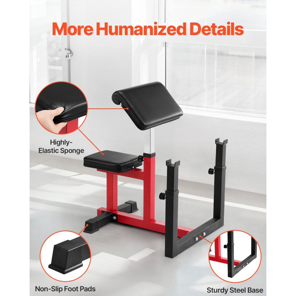 VEVOR Weight Bench with Leg Extension, Strength Training Benches, Max load 440 LBS Home Gym Bench Fitness Equipment, Seated Arm Isolated Barbell Dumbbell Bicep Station, Workout Bench for Home Gym