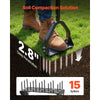 VEVOR Lawn Aerator, 9.2 in Manual Core Aerator Tool with 15 Iron Spikes, Long Handle & Wide Plate, Heavy Duty Grass Aeration Tool, Yard Aerators for Compacted Hardened Soil Lawn Aeration
