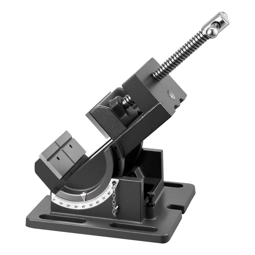 VEVOR Tilting Vise, 4.25 Inch Jaw Width, Portable Drill Press Bench Vise, 0–90° Adjustable Tilt, Durable Cast Iron Construction, Workbench Vice for Woodworking, for Benchtops and Drill Presses, Black