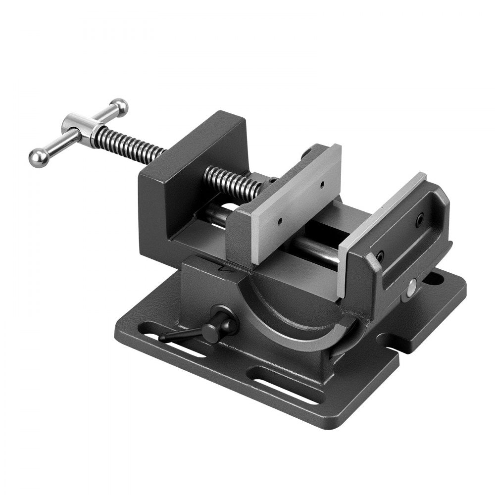 VEVOR Tilting Vise, 4.25 Inch Jaw Width, Portable Drill Press Bench Vise, 0–90° Adjustable Tilt, Durable Cast Iron Construction, Workbench Vice for Woodworking, for Benchtops and Drill Presses, Black