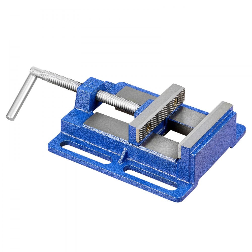 VEVOR Drill Press Vise, 4 Inch Jaw Width, Portable Bench Vise, Slotted Base for Easy Installation, Durable Cast Iron Construction, Workbench Vice, for Woodworking, Metalworking, Drilling, and Cutting