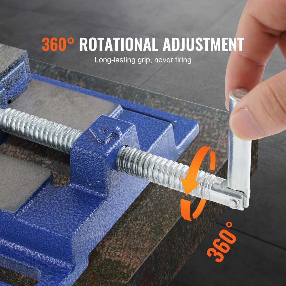 VEVOR Drill Clamp, 4" Sturdy Workshop Vise, Compact Bench Clamp for Drilling, 6.6" Width, 4.33" Opening, Ideal for Milling, Woodworking, Equipment Upkeep