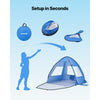 VEVOR Beach Tent Sun Shelter for 2 Person, UPF 50+ Protection, Portable Sun Shade Canopy with Carrying Bag & Sand Pockets, Lightweight and Easy Setup Beach Umbrella for Camping Fishing Outdoor Picnic