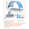 VEVOR Beach Tent Sun Shelter for 3 Person, UPF 50+ Protection, Portable Sun Shade Canopy with Carrying Bag & Ground Stakes, Lightweight and Easy Setup Beach Umbrella for Camping Fishing Outdoor Picnic