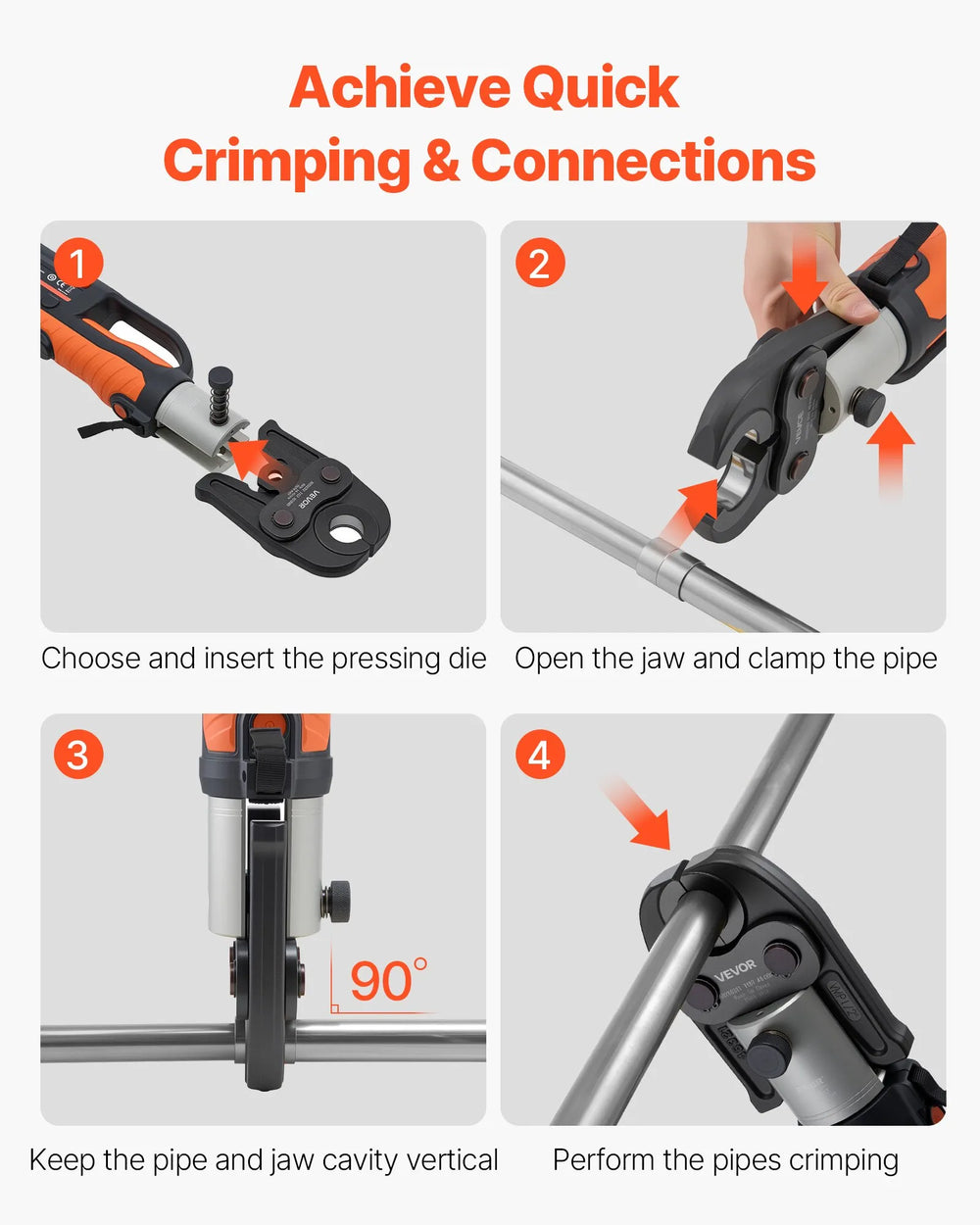 Quick crimping and connection steps illustration
